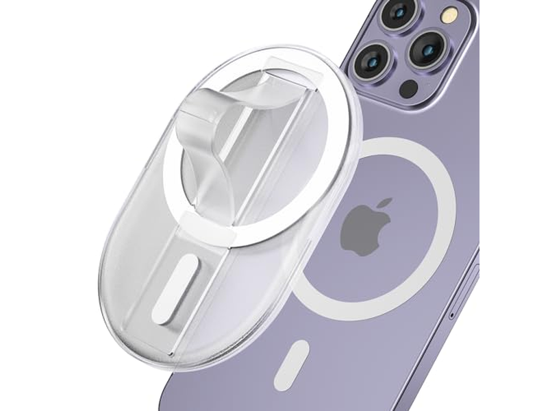 Magnetic Finger Phone Grip and Stand Holder for Smartphones Clear