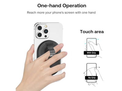 Magnetic Finger Phone Grip and Stand Holder for Smartphones Clear