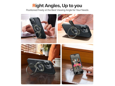 Magnetic Phone Grip Holder Kickstand with Braided Strap for MagSafe