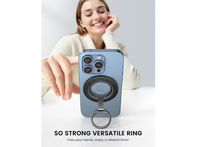 Magnetic Phone Grip Stand with 360degree Rotation Ring for MagSafe Accesso