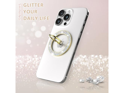 Magnetic Phone Ring Holder and Grip Compatible with Wireless Charging