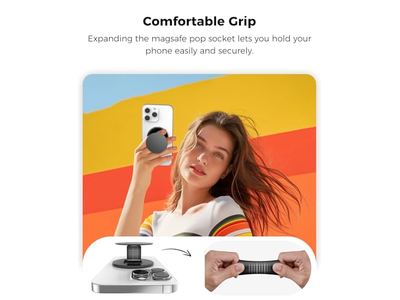 Magnetic Phone Ring Holder and Kickstand Compatible with MagSafe