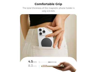 Magnetic Phone Ring Holder and Kickstand Compatible with MagSafe