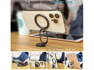 Magnetic Phone Ring Holder and Stand for Gym Compatible with Car Moun