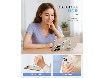Magnetic Phone Ring Holder Grip Stand with Floral Design