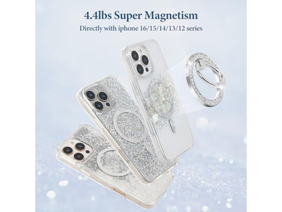 Magnetic Phone Ring Holder Stand with MagSafe Accessory Silver