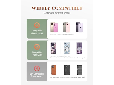 Magnetic Phone Ring Holder with Adjustable Stand and Kickstand