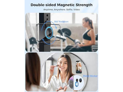 Magnetic Ring Holder for Dual-Side Use Removable Grip with Kickstand