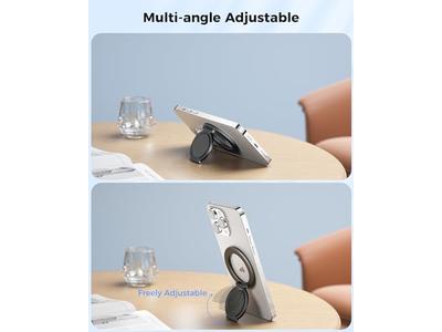 Magnetic Ring Holder for Dual-Side Use Removable Grip with Kickstand