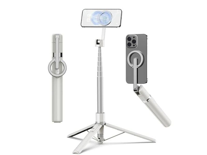 Magnetic Selfie Stick Tripod with Aluminum Strong Magnetic Holder