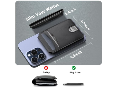 Magnetic Wallet and Card Holder Compatible with Magsafe for iPhone - B