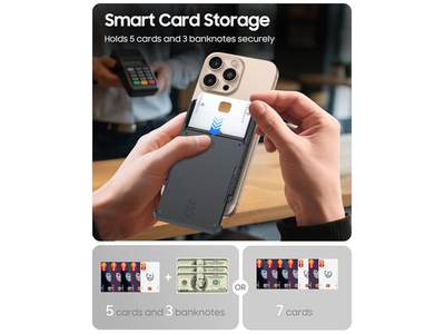 Magnetic Wallet Card Holder Holds 6-7 Cards RFID Blocking Ultra-Sli