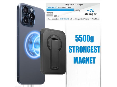 Magnetic Wallet for iPhone - Lightweight Card Holder and Stand