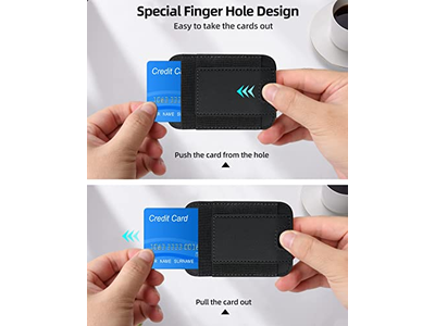 Magnetic Wallet with 2 Card Slots for iPhone Vegan Leather Black