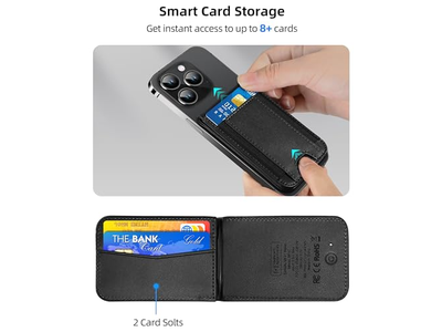 Magnetic Wallet with Find My 8-Card Holder RFID Blocking Black