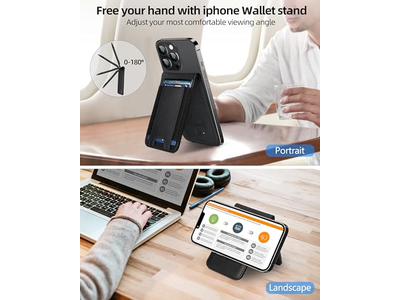 Magnetic Wallet with Find My 8-Card Holder RFID Blocking Black