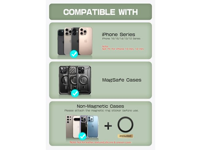 Magnetic Wallet with Stand Holds 6 Cards RFID Blocking Phone Stand