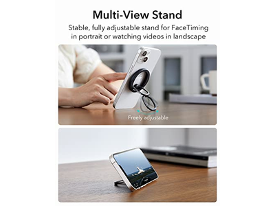 MagSafe Phone Grip with Adjustable Stand for Smartphones 2 Metal Ring