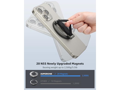 MagSafe Phone Grip with Finger Strap Removable MagSafe Ring Holder