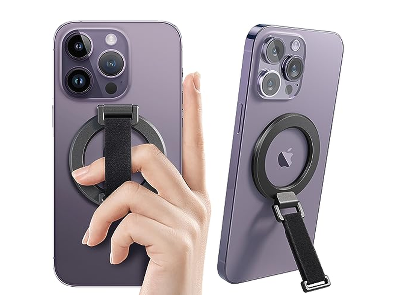 MagSafe Phone Grip with Removable Magnetic Ring Holder and Kickstand