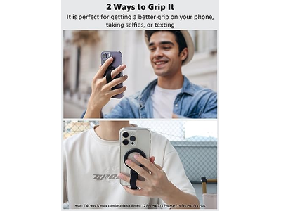 MagSafe Phone Grip with Removable Magnetic Ring Holder and Kickstand