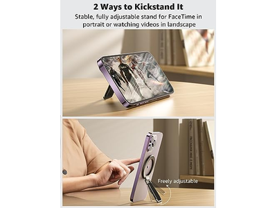 MagSafe Phone Grip with Removable Magnetic Ring Holder and Kickstand