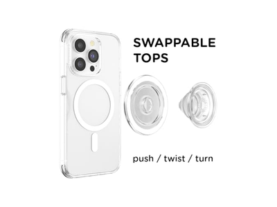 Phone Grip for MagSafe with Kickstand and Secure Hold - Clear