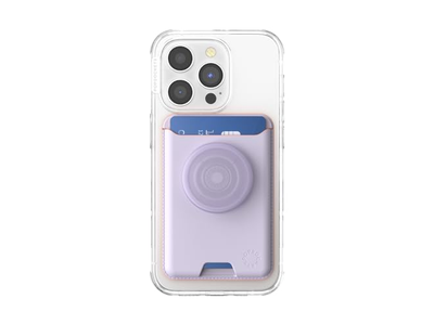 Phone Wallet with Expanding Grip and Adapter Ring for MagSafe Lavende
