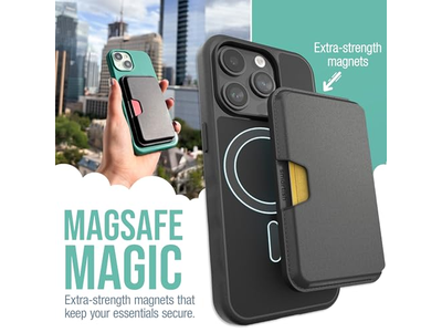 Vegan Leather Slim Detachable Magnetic Card Holder for MagSafe Phones